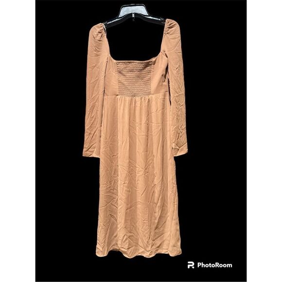 BHLDN Kayleigh georgette dress sz 6 new taupe brown - Picture 2 of 7